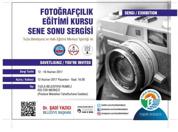 Fotoğrafçılık Eğitimi Kursu Sene Sonu Sergisi Tuzla Belediyesi Rumeli Kültür Merkezinde 12 Haziran 2017 Pazartesi Günü Açılacak Olup Katılımınız Bizleri Onurlandıracaktır.